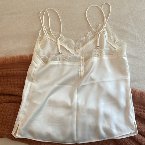 WHITE SATIN / LACE CAMI - Picture 2 of 2